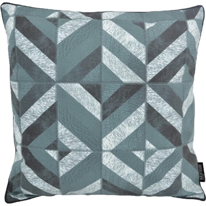 Gek op kussens! Sierkussen stripe patchwork #4 | 45 x 45 cm | pu leder