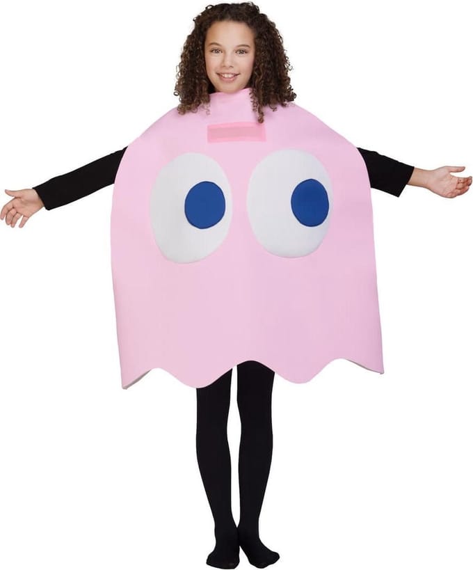 FUNIDELIA Pinky the Ghost Pac-Man kostuum - Maat: 104 - 148 cm