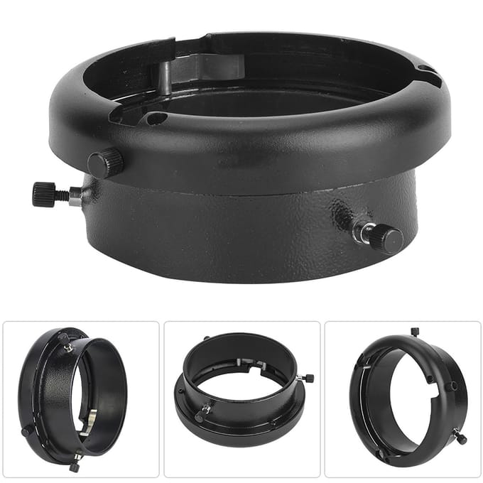 NiceFoto SN-10 Camera Licht Mini Mounts to voor Bowens Mount Ring Adapter black