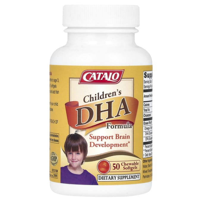 CATALO, formule DHA pour enfants, saveur orange, 50 gélules molles à croquer