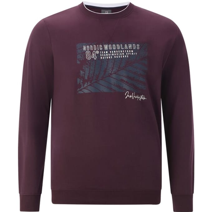 Jan Vanderstorm herren Sweatshirt - 76/78 - donkerlila - Plus Size