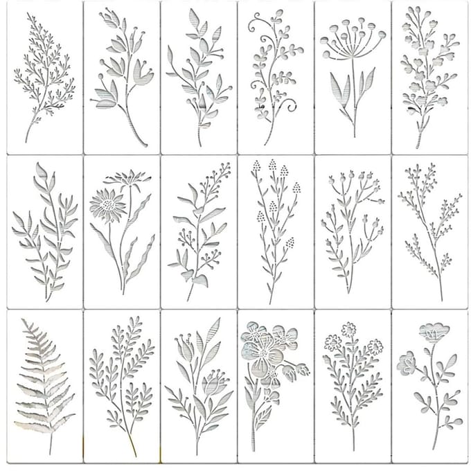 Dailygoods- Sjablonen 18 stuks - Herbruikbare Kunststof - Natuurlijk
