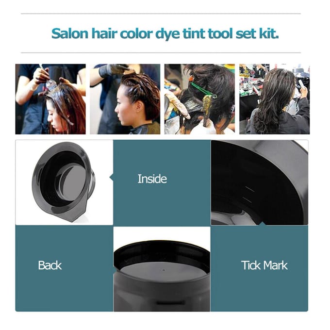 5 Stuks Kappersborstels Kom Combo Salon Haarkleur Verf Tint Gereedschap Set Kit wit