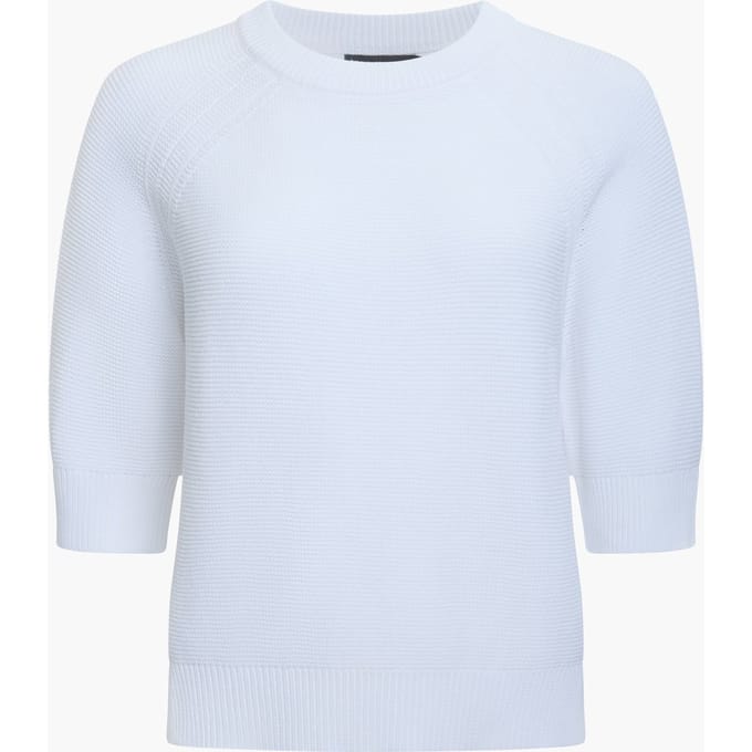French Connection Lily Mozart Short Sleeve Linen White Taglia: M | Maglioni a maglia Outlet | Donna | Bianco