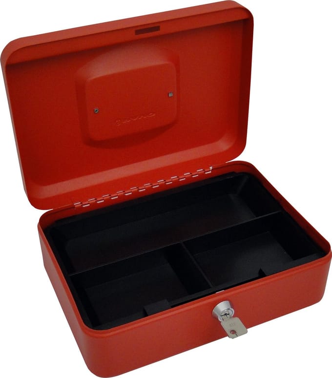 GELDKIST PAVO 300X240X90MM ROOD