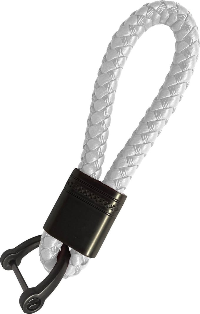 Sleutelhanger Koord Sleutelhanger Touw - Wit Met Sleutelhanger Ring