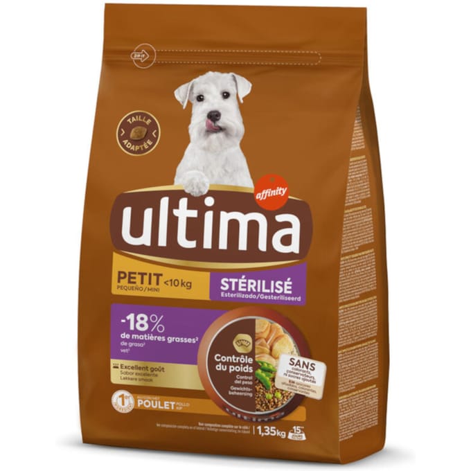 1,35kg Ultima Dog Mini Sterilized Kip​​​​​​ droogvoer voor honden