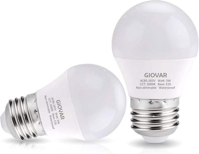 2-Pack LED Koelkastlampen E26 Fitting 40W Equivalent Daglicht Wit 5000K - Waterdicht