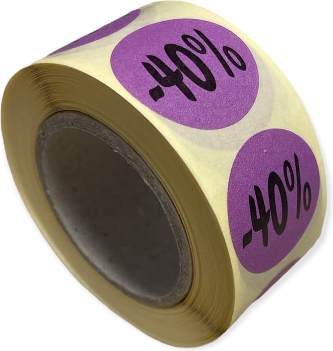 Etiketten Rond 27 mm Paars 40%