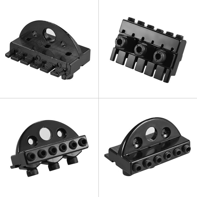 6-snarige Headless Elektrische Gitaar Snaren Borgmoer Set met 2 Sleutels 2 Schroeven Zwart gray
