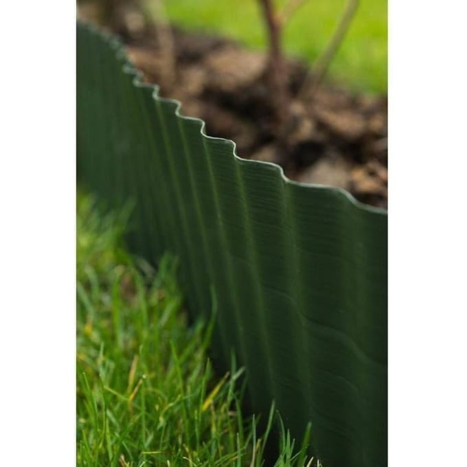 Bordure a gazon polyéthylene vert H25 cm x 9 m - NATURE