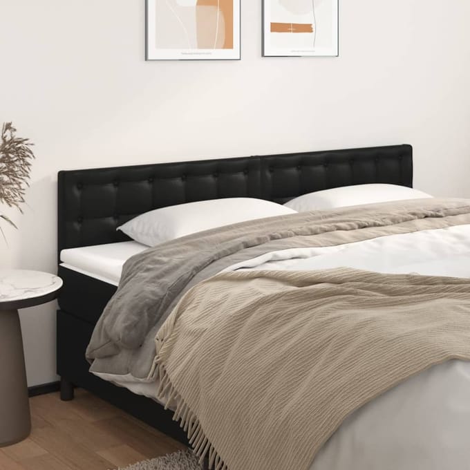 vidaXL - Hoofdborden - 200x5x78/88 - cm - kunstleer - zwart