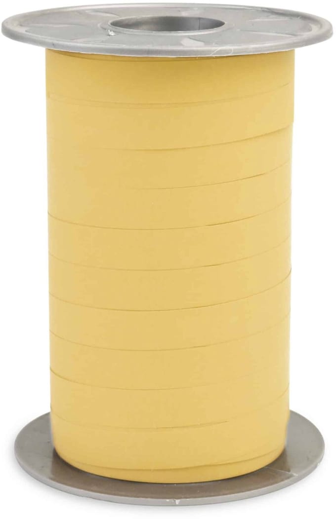Krullint Paperlook Mosterd Geel mat – Cadeaulint - 10mm