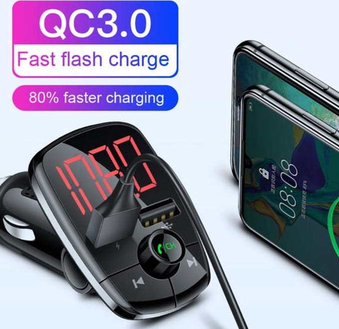 Bluetooth FM Transmitter - Carkit - Autolader USB C - Snellader - Handsfree Bellen - Autoradio - Auto Accessoires