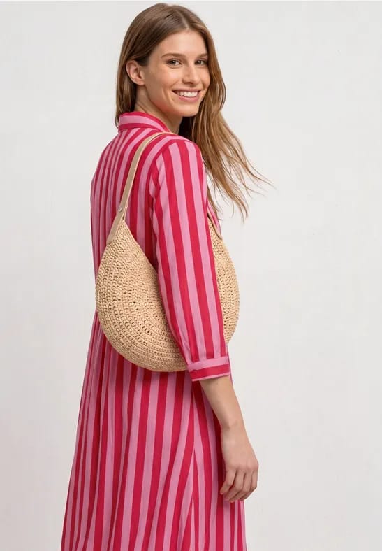 Maxi-jurk met overhemdkraag en print