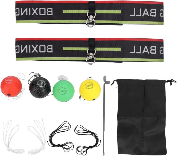 Set van Reflexballen voor Boksen - Verstelbare Hoofdband voor Beginners, Verbeter Snelheid, Reactie en Oog-Handcoördinatie Training