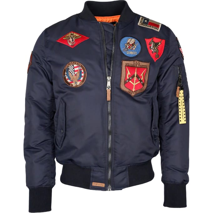 Top Gun bomberjack in pilotenstijl met patches TG20191053