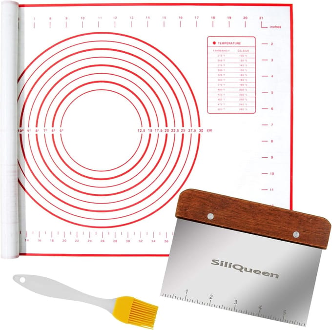 Siliconen bakmat - Deegroller mat - Deeg uitrollen - Antislip en non-stick - 597 cm x 445 cm - Rood