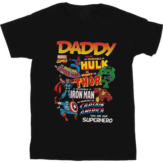 Marvel Heren Onze Vader Superheld T-Shirt (Zwart)