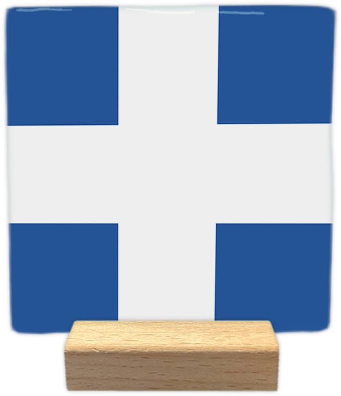 Decoratie tegeltje - Zwolle - keramisch - 10x10 cm - inclusief houder