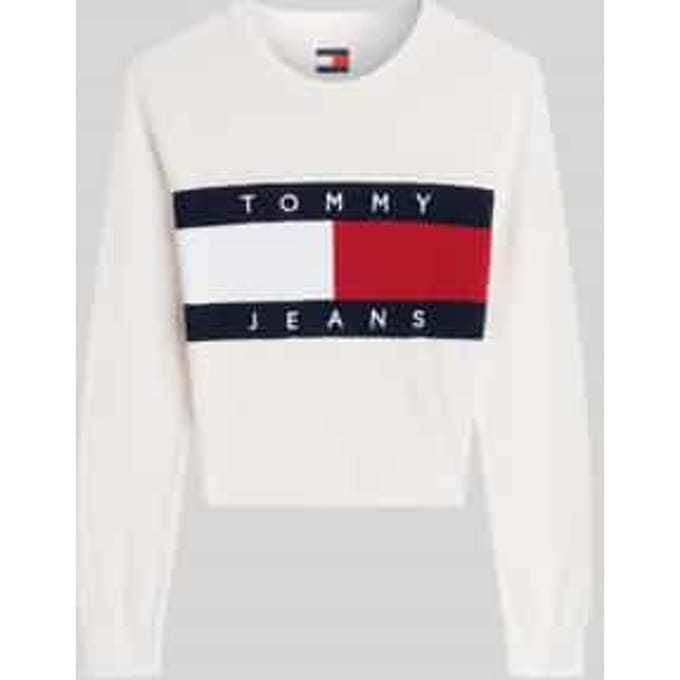 Tommy Hilfiger Flag Crew Neck Ancient White Taglia: S | Maglioni a maglia Outlet | Donna | Bianco