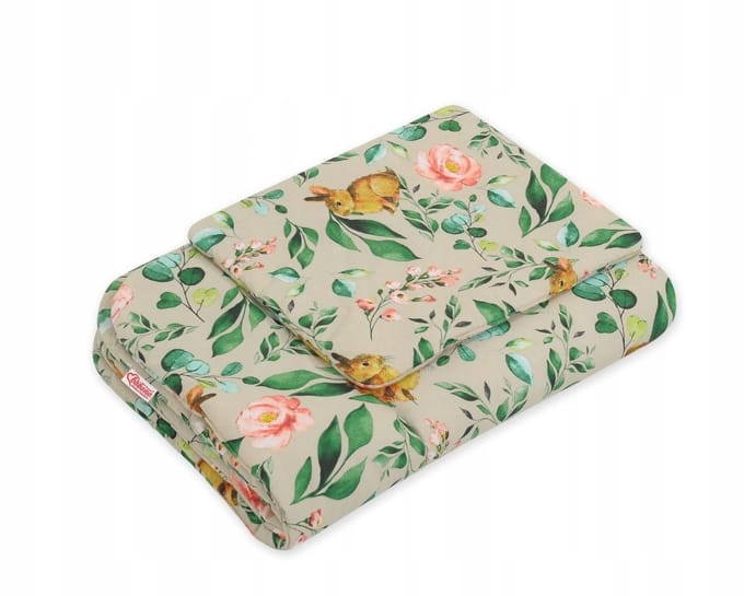Babybedje met vulling 2-delig 75x100cm NEWBORN - Konijn met bloemen