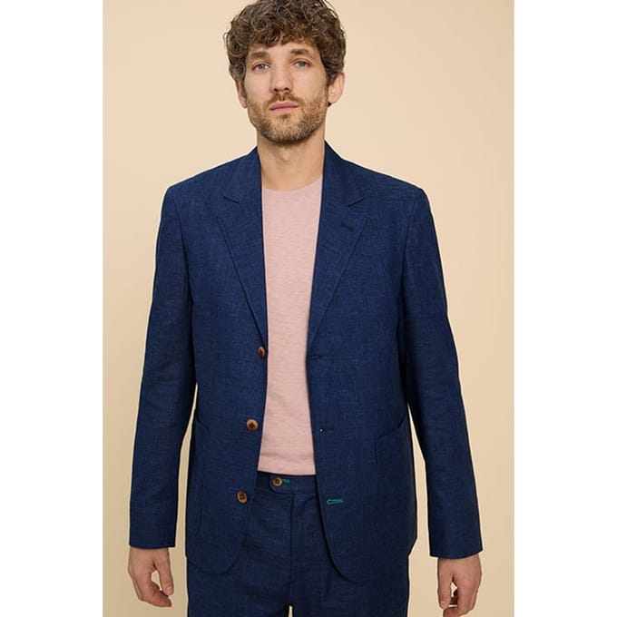 White Stuff Linen Blend Blazer Dark Navy Taglia: 46 | Blazers Outlet | Donna | Blu