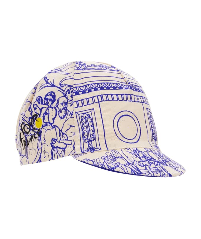 Santini Tour de France 2025 Pet RE460COTARC5TDF Wit/Blauw beige