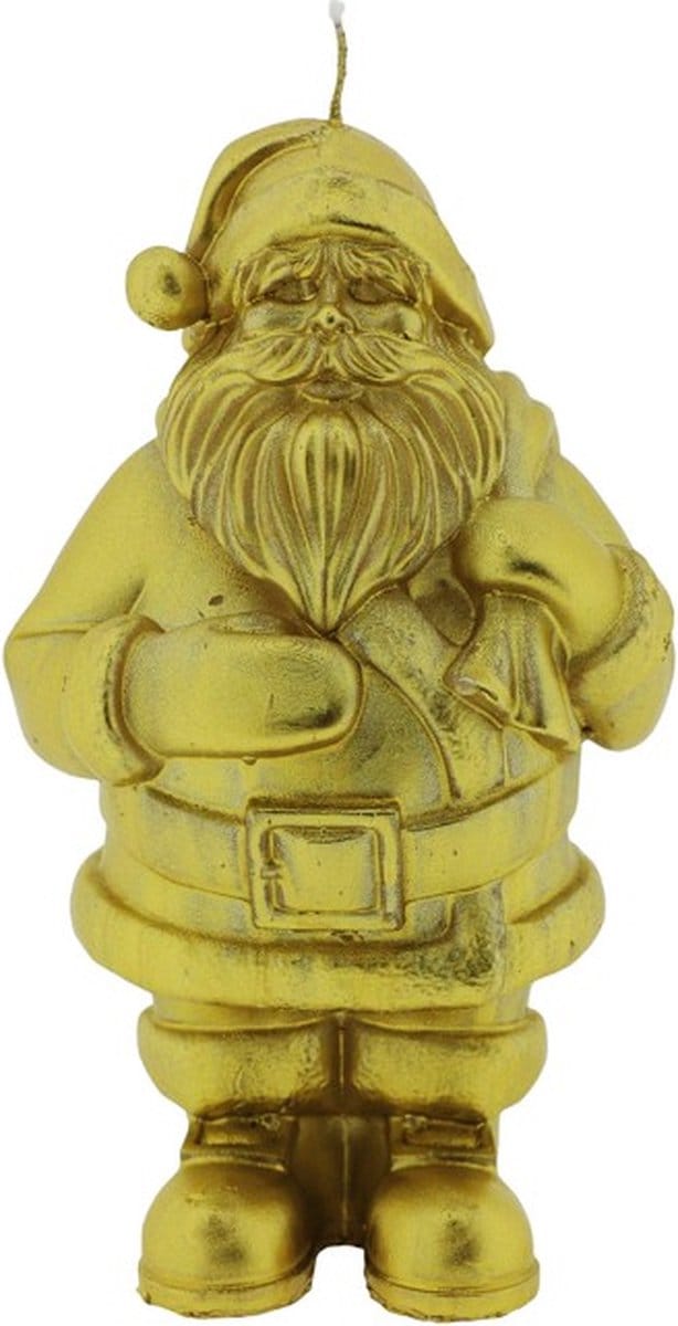Home Society - Kaars - Kerstkaars - Kerstman - Santa - Goud - 21x14x7cm