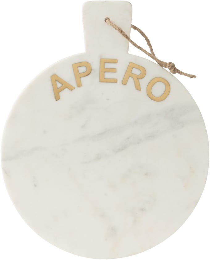 J-Line snijplank Rond Apero Marmer - steen - wit
