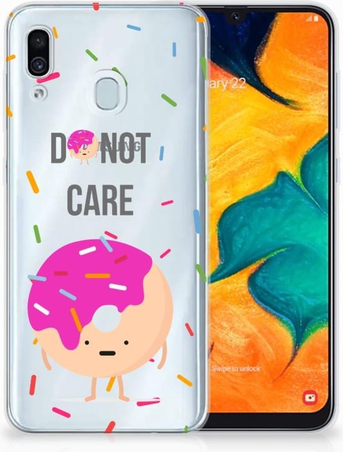 Samsung Galaxy A30 Siliconen Case Donut Roze