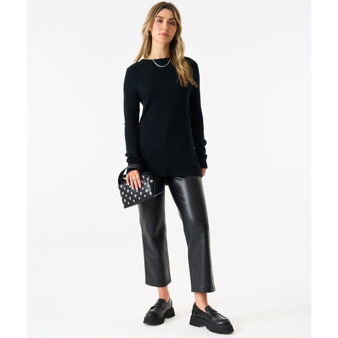 Fijngebreide oversized trui met ronde hals