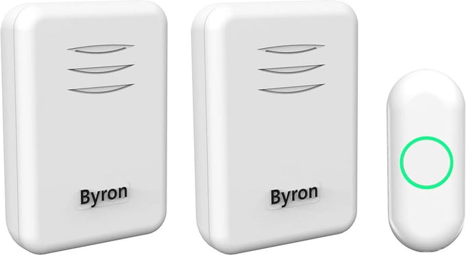 Draadloze deurbel met 16 melodieën, 150 m bereik, batterij- en netvoeding, Wit