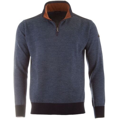 Paul & Shark Trui Wool Half Zip Velours Contrast Blauw / male