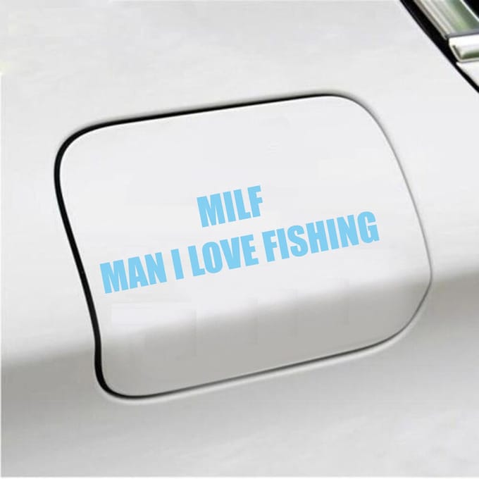 Bumpersticker - Milf - 4,1 X 14,8 - Licht Blauw