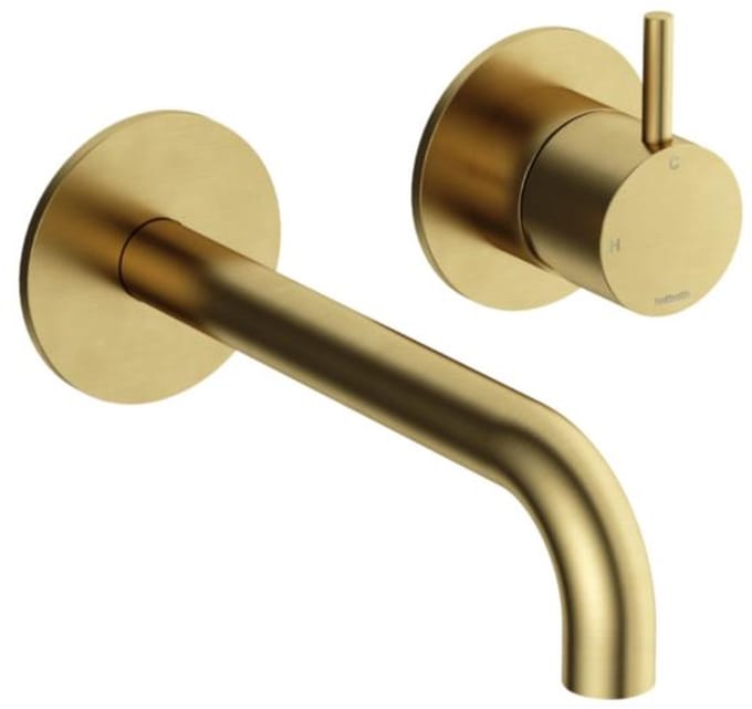 Hotbath Cobber CB105EXT18 afbouwdeel inbouw wastafelkraan met 18cm uitloop geborsteld messing PVD