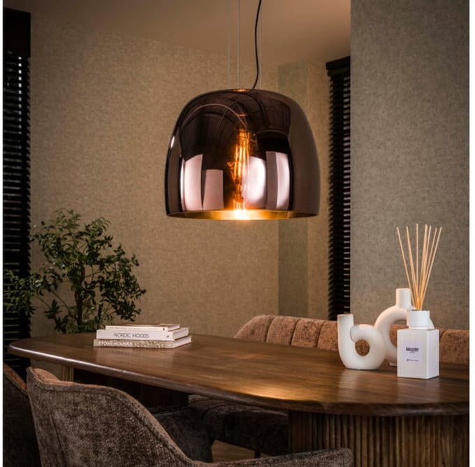 Hanglamp 1L drift XL glass - Copper color glas