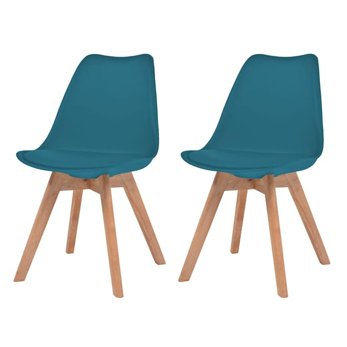 vidaXL - Eetkamerstoelen - 2 - st - kunststof - turquoise