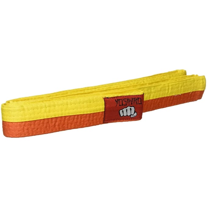 Riem Karate/judo Yosihiro 100% Katoen Amarillo/Naranja JUNIOR