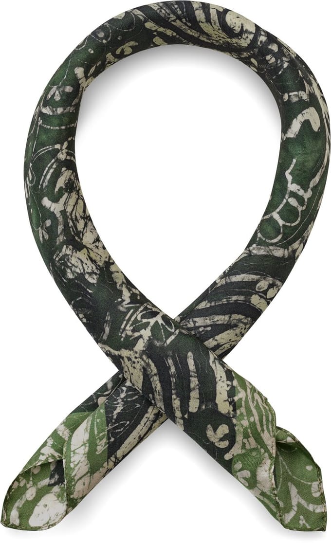 Virtuo | Donkergroene zijden halsdoek met paisleymotief
