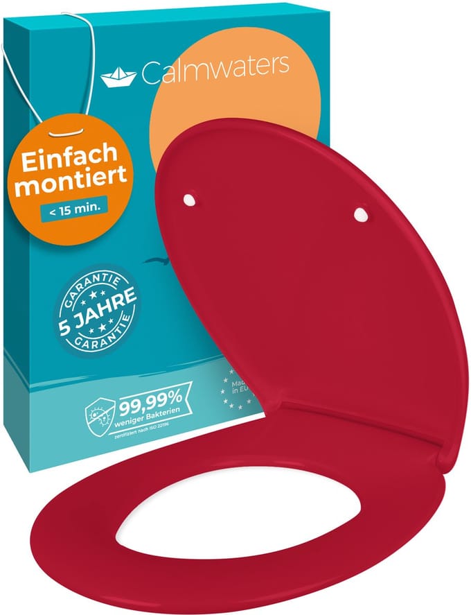Calmwaters Original - WC-bril - Rood - Duroplast - Softclose - Afneembaar