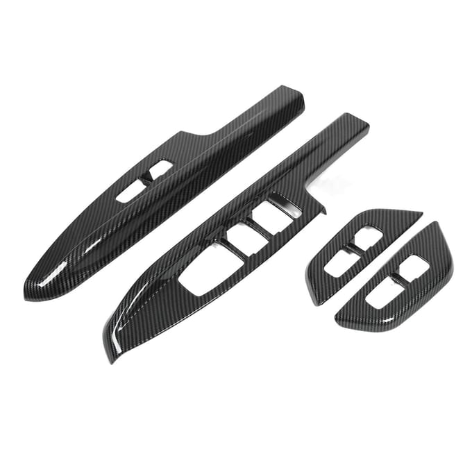4 Stuks Deur Raambedieningspaneel Cover Koolstofvezel Stijl Raamlifter Decor Vervanging voor Kia black