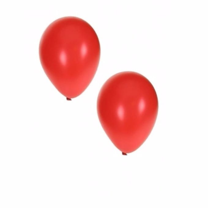 50x stuks Metallic rode ballonnen 36 cm