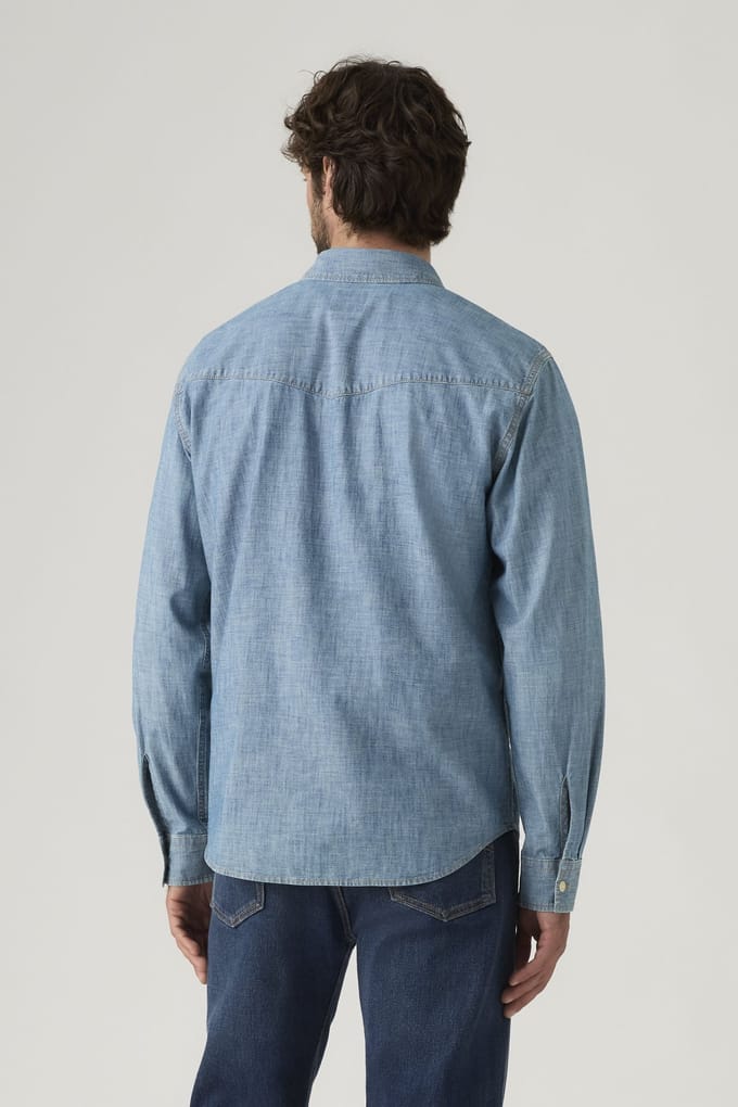 Levi's Relaxed Western Shirt Blue Größe: M | Casual hemden Outlet | Herren | Blau