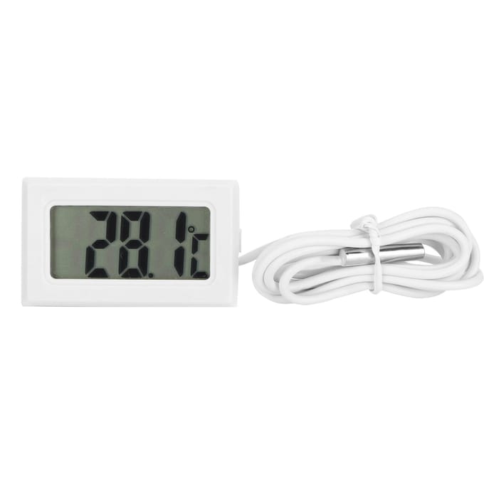 Draagbare Vis Tank Digitale Thermometer Aquarium Temperatuurmeter Monitor met Sonde white
