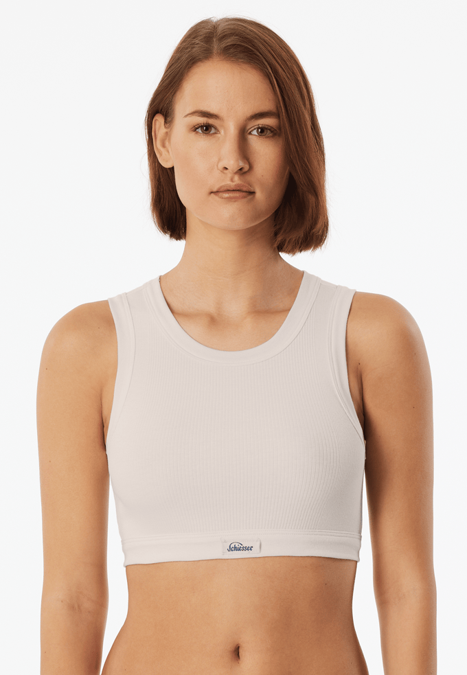 Bustier met fijne rib, off-white - Revival Paula 46