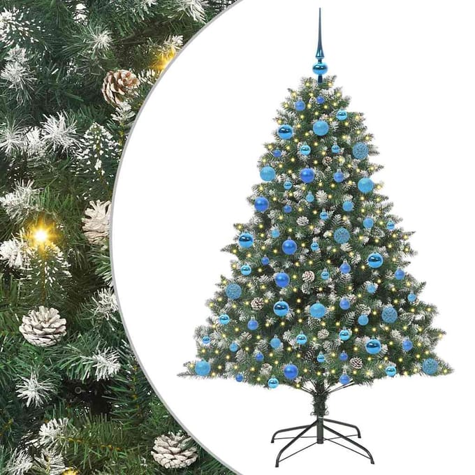 vidaXL - Kunstkerstboom - Groen - 180 - cm - PVC - en - Plastic - en - Staal