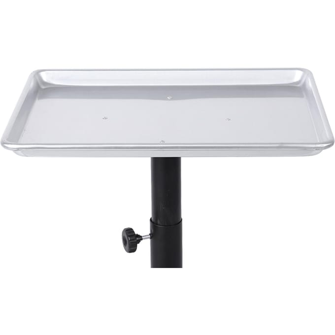 Aluminium Kapsalon Instrumentenbak Verstelbare Hoogte Trolley Beauty Tools zonder Beker Zilver rood