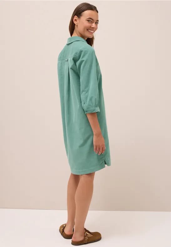 Corduroy jurk in effen kleur