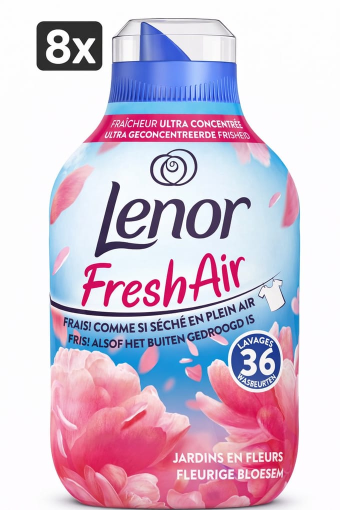 (8x) Lenor - Wasverzachter - Fresh Air - Fleurige Bloesem - 36 Wasbeurten